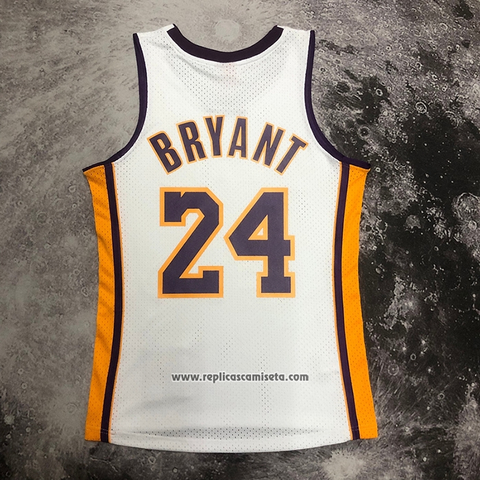 Camiseta Los Angeles Lakers Kobe Bryant NO 24 Mitchell & Ness 2009-10 Blanco